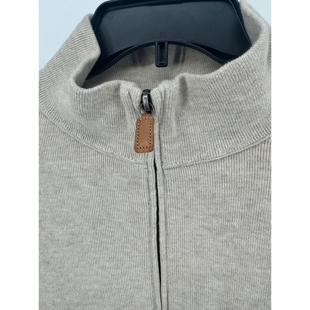 Polo Ralph Lauren Quarter Zip‎ Pullover Sweater XL Mens Beige Oatmeal Cotton